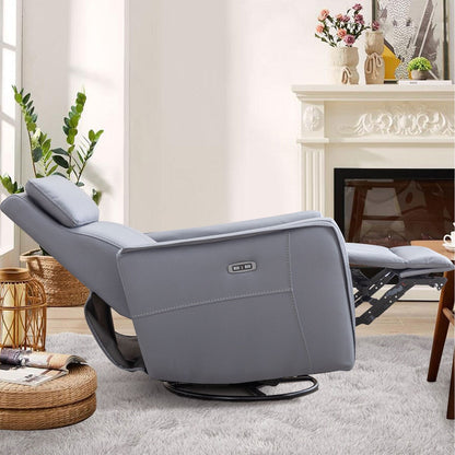 32.3'' Wide Power Swivel Rocker Recliner Chairwith USB Ports