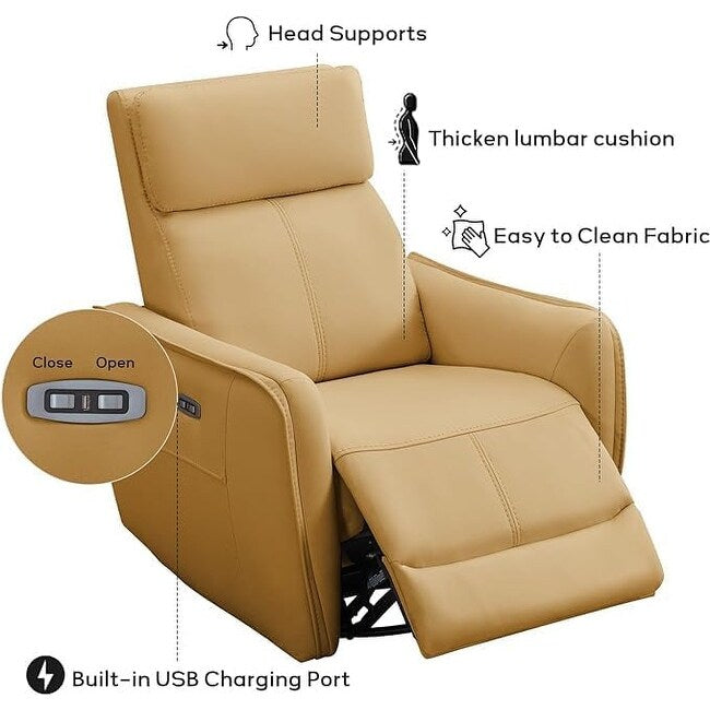 32.3'' Wide Power Swivel Rocker Recliner Chairwith USB Ports
