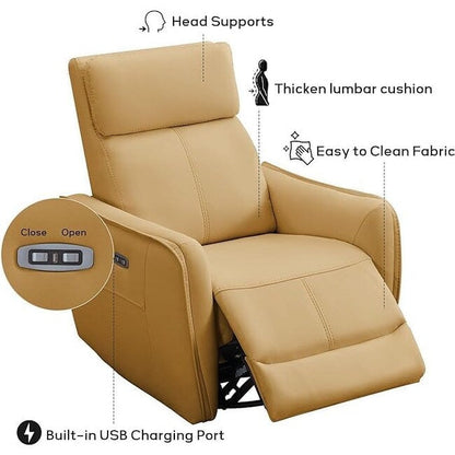 32.3'' Wide Power Swivel Rocker Recliner Chairwith USB Ports