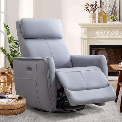 32.3'' Wide Power Swivel Rocker Recliner Chairwith USB Ports