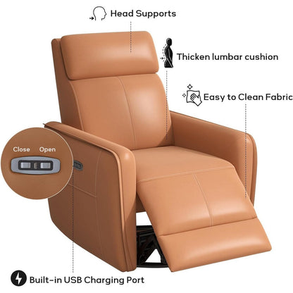 32.3'' Wide Power Swivel Rocker Recliner Chairwith USB Ports