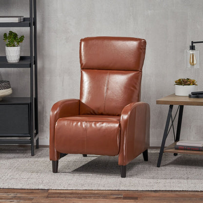33.5Wide Leather Push Back Standard Recliner Classic Overstuffed Single Recliner Sofa with Soft Padded and Armrest