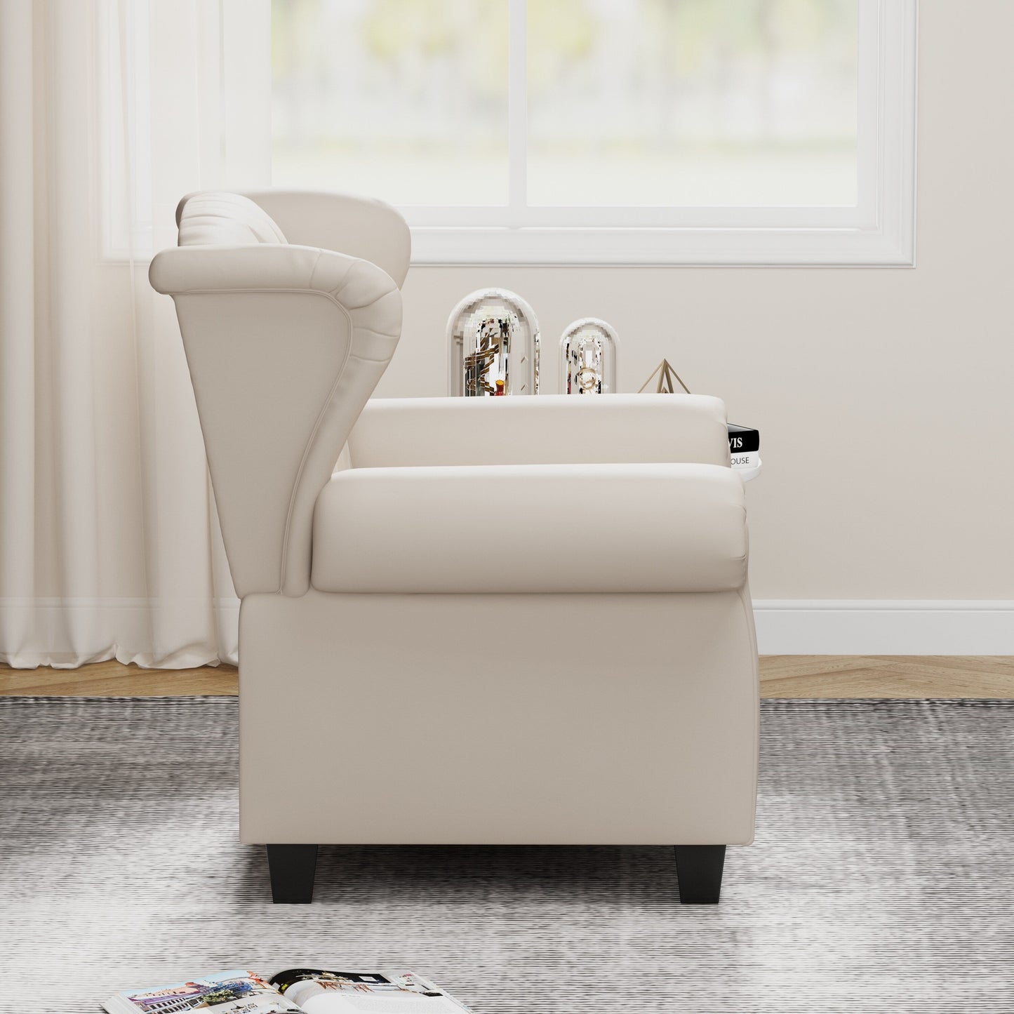 35.04 Adjustable Tufted Arm Chair with Sturdy Legs