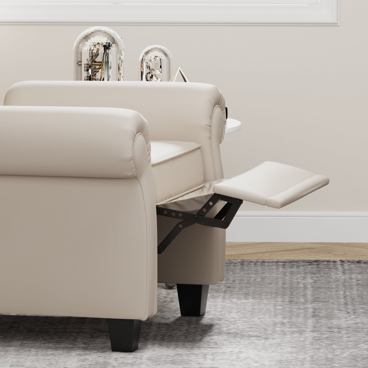 35.04 Adjustable Tufted Arm Chair with Sturdy Legs