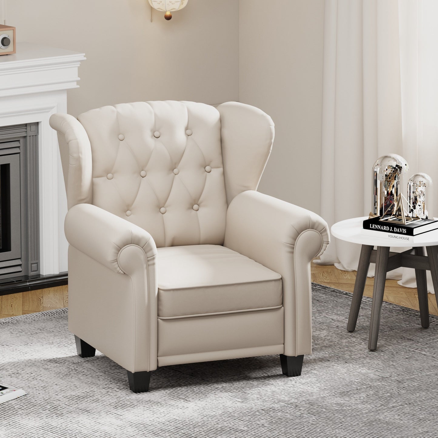 35.04 Adjustable Tufted Arm Chair with Sturdy Legs