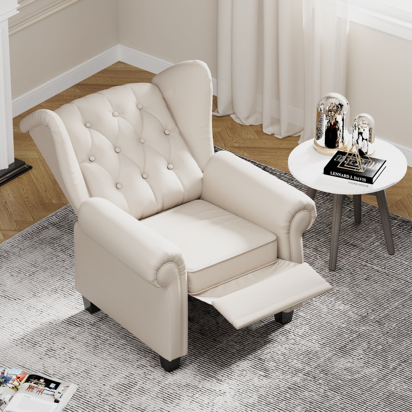 35.04 Adjustable Tufted Arm Chair with Sturdy Legs