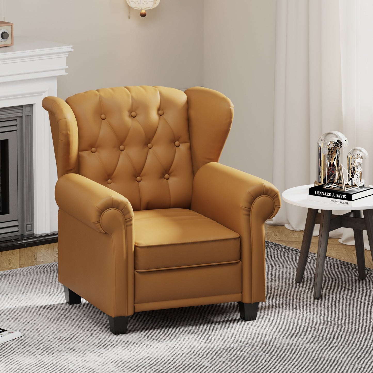 35.04 Adjustable Tufted Arm Chair with Sturdy Legs