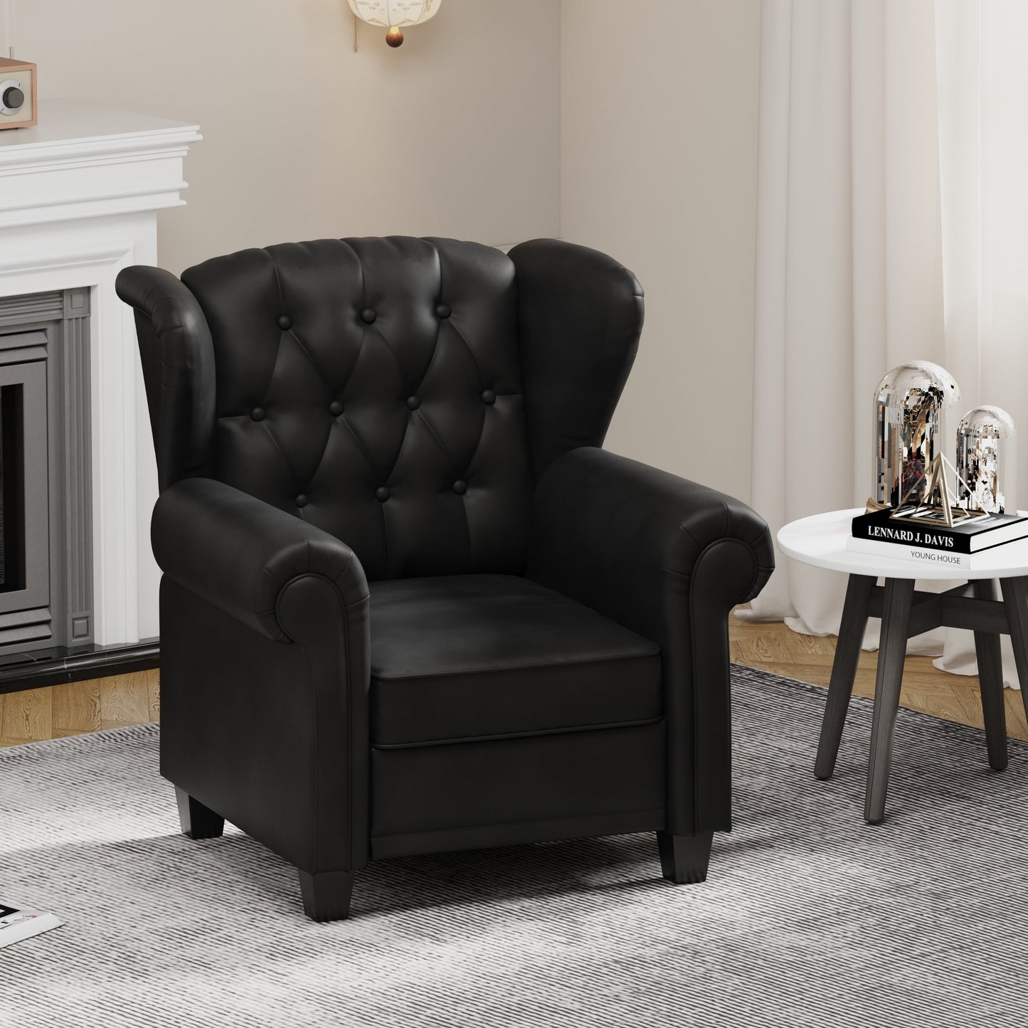 35.04 Adjustable Tufted Arm Chair with Sturdy Legs