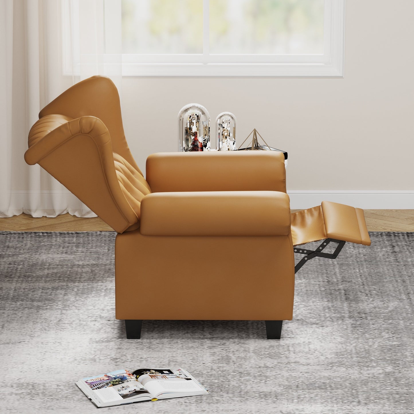 35.04 Adjustable Tufted Arm Chair with Sturdy Legs