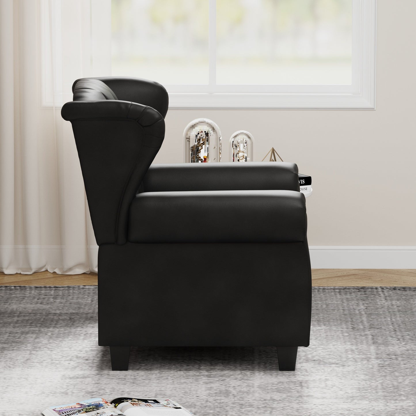 35.04 Adjustable Tufted Arm Chair with Sturdy Legs