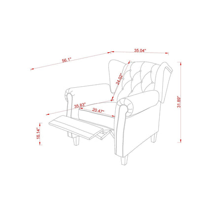 35.04 Adjustable Tufted Arm Chair with Sturdy Legs