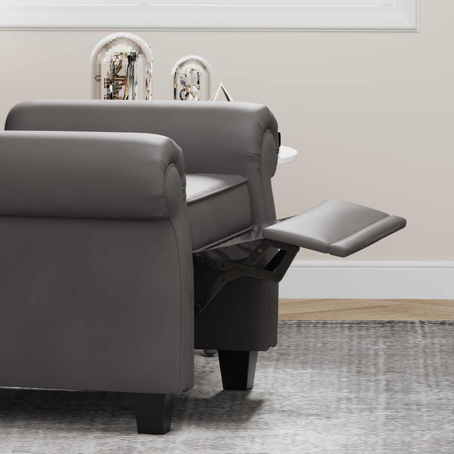 35.04 Adjustable Tufted Arm Chair with Sturdy Legs