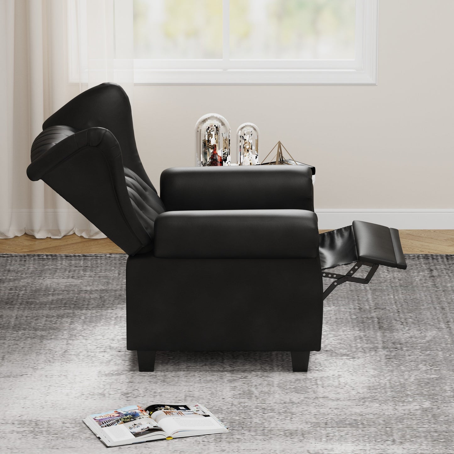 35.04 Adjustable Tufted Arm Chair with Sturdy Legs