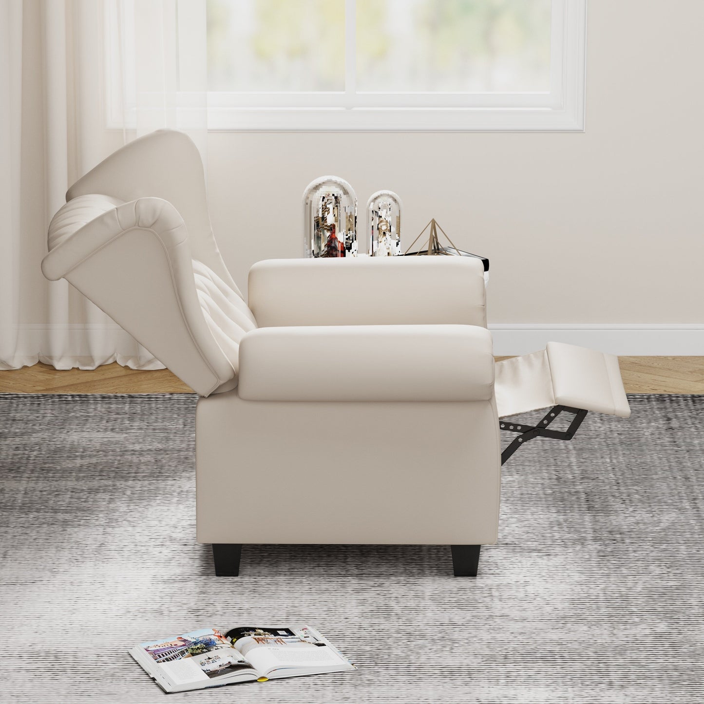 35.04 Adjustable Tufted Arm Chair with Sturdy Legs