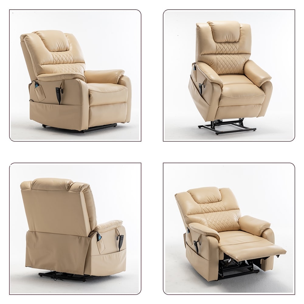 35.5W Dual Electric Power Lift Recliner,MassageHeat,180 degrees