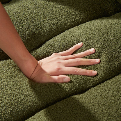 36.8'' Teddy Fabric Sofa, Modern Lounge Chair for Apartment, Office, Living Room and Bedroom green