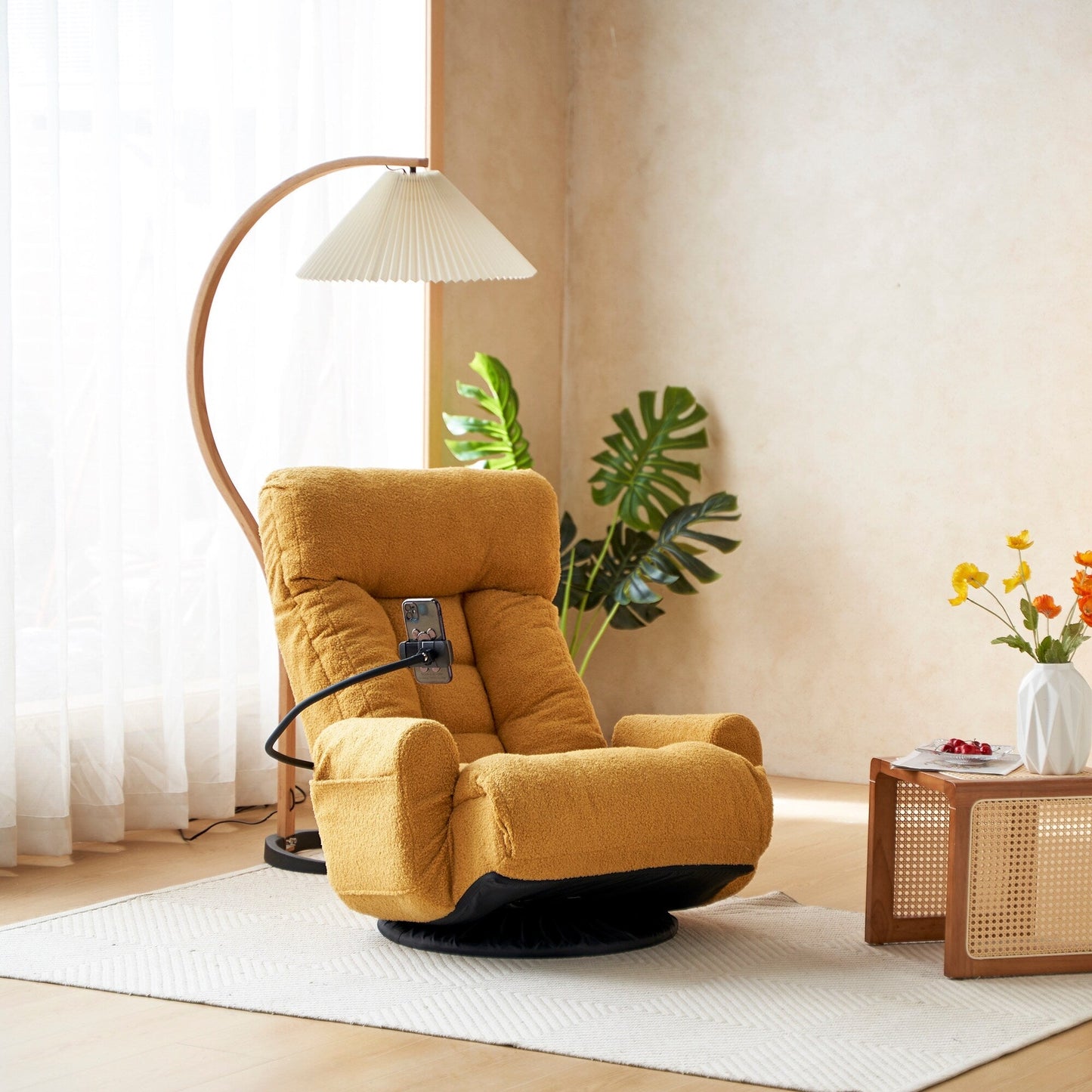 360 Degree Rotatable Sofa Chair Adjustable Lounge Chair Foldable Game Chair Recliner with Phone Holder