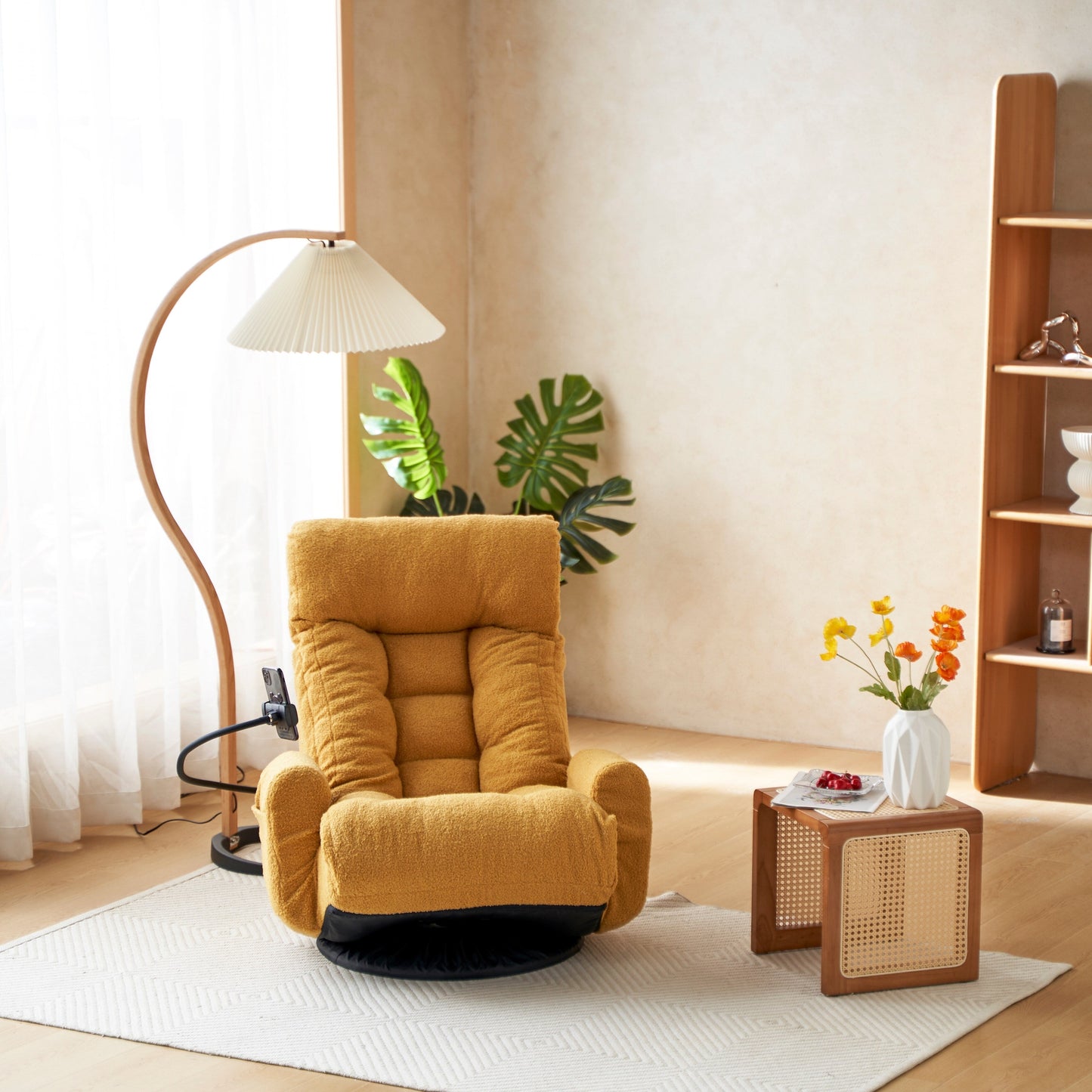 360 Degree Rotatable Sofa Chair Adjustable Lounge Chair Foldable Game Chair Recliner with Phone Holder