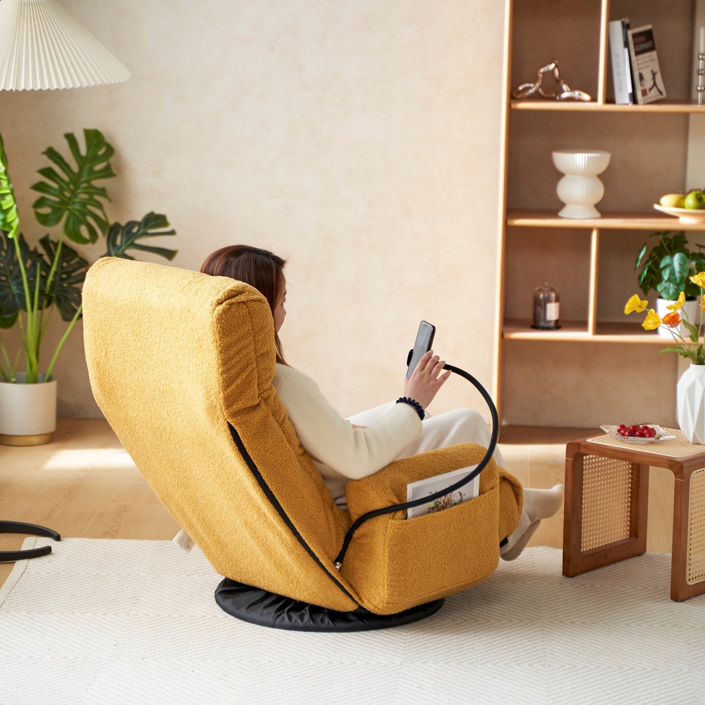 360 Degree Rotatable Sofa Chair Adjustable Lounge Chair Foldable Game Chair Recliner with Phone Holder