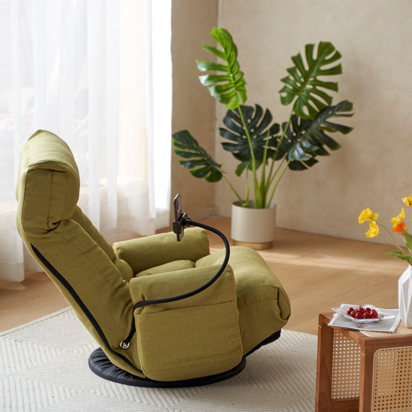 360 Degree Rotatable Sofa Chair Adjustable Lounge Chair Foldable Game Chair Recliner with Phone Holder
