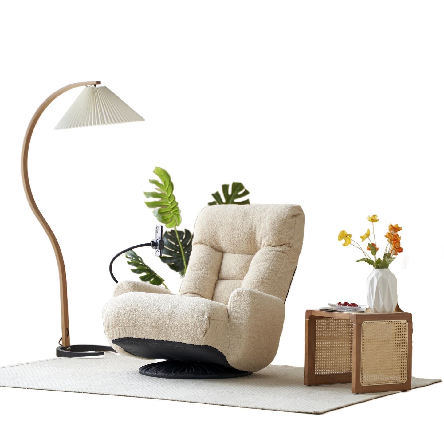 360 Degree Rotatable Sofa Chair Adjustable Lounge Chair Foldable Game Chair Recliner with Phone Holder