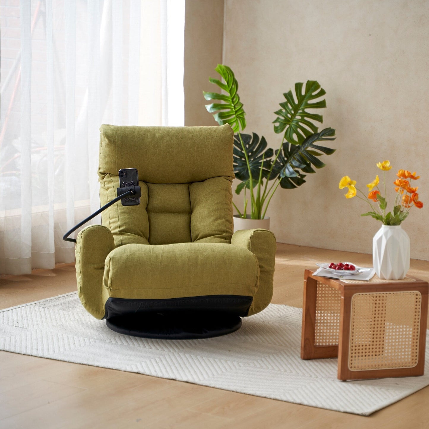 360 Degree Rotatable Sofa Chair Adjustable Lounge Chair Foldable Game Chair Recliner with Phone Holder
