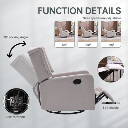360 Degree Swivel Nursery Rocking Chair