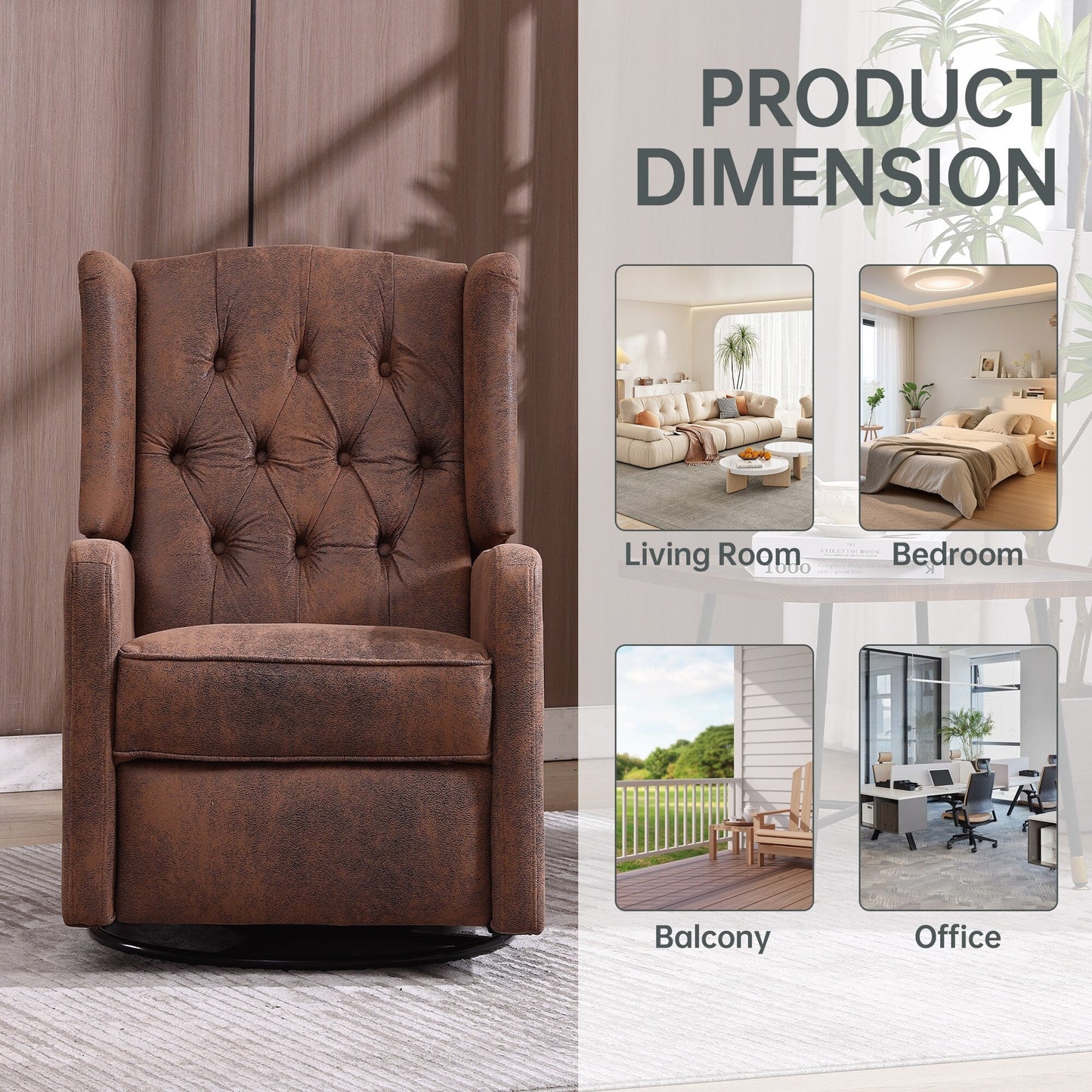 360 Degree Swivel Nursery Rocking Chair