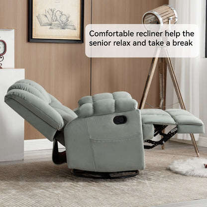 360 Swivel Manual Recliner Chair Adjustable Rocking Lounge Chair Oversized Single Sofa for Living Room