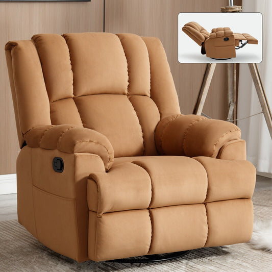360 Swivel Manual Recliner Chair Adjustable Rocking Lounge Chair Oversized Single Sofa for Living Room