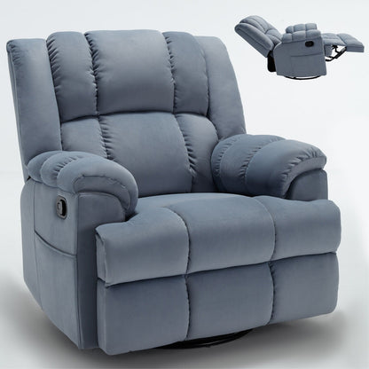 360 Swivel Manual Recliner Chair Adjustable Rocking Lounge Chair Oversized Single Sofa for Living Room