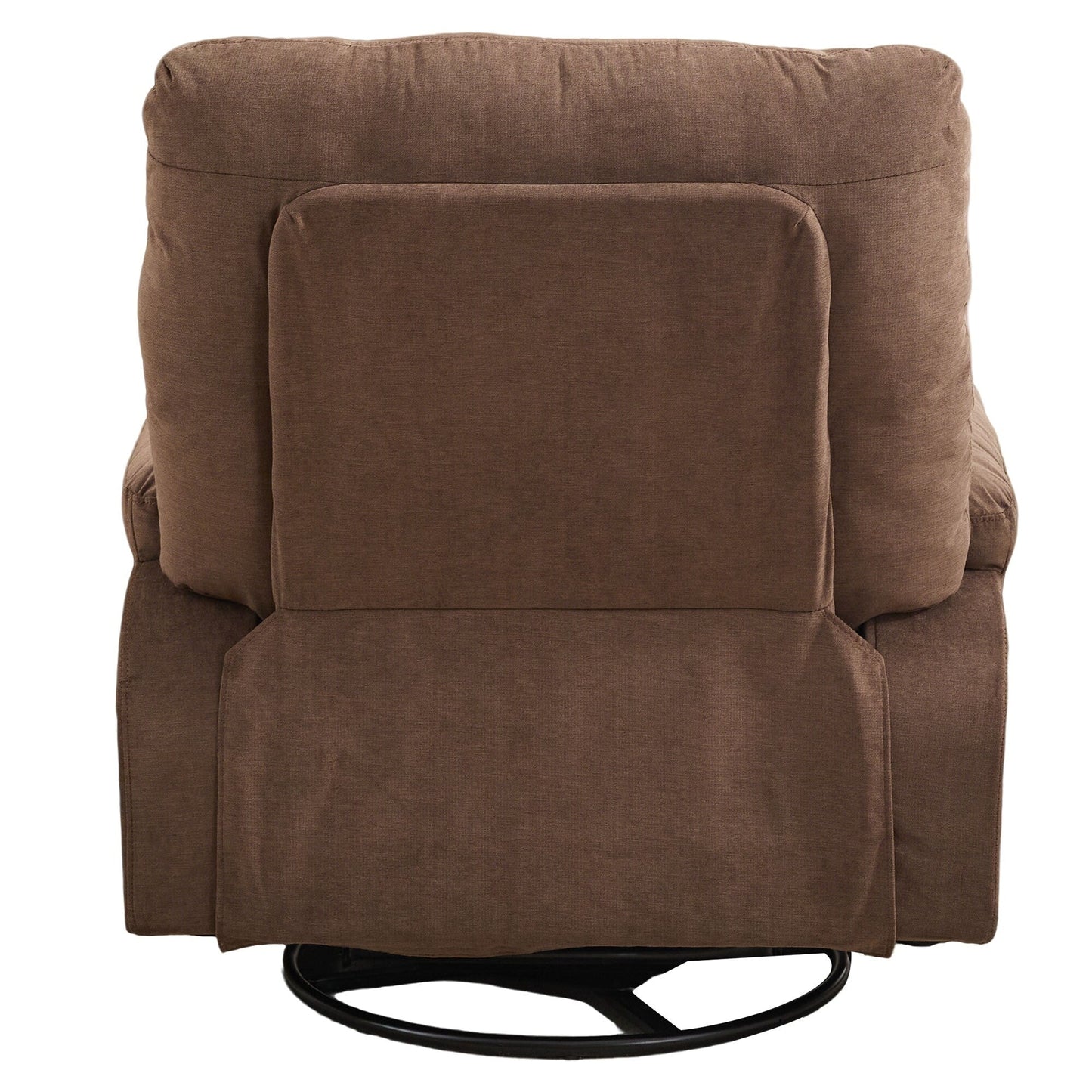 360 Swivel Manual Recliner Single Sofa Chair Fabric Lounge Chair with Pull Out Footrest and Side Pockets