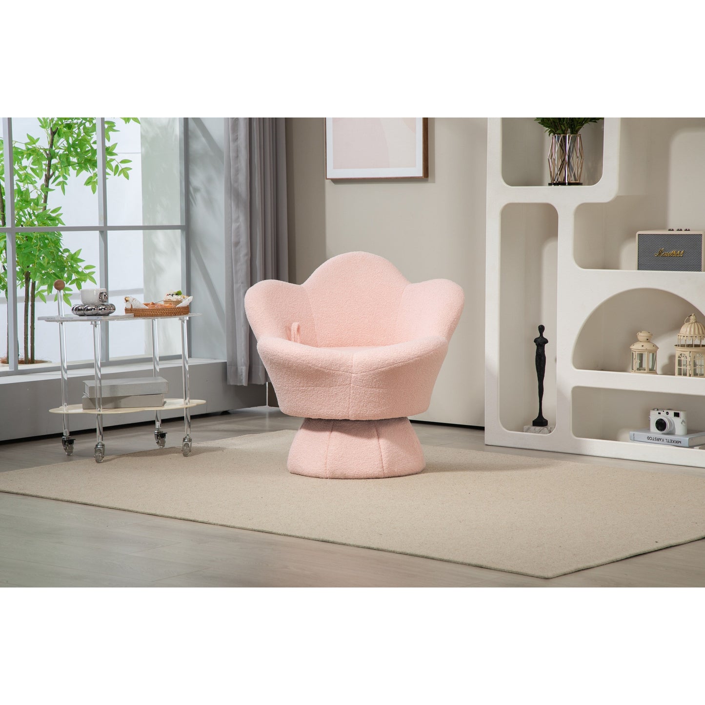 360 Swivel Modern Armchair Salon Chair TV Chair with Plush Cushioning for Living Room Bedroom or Office