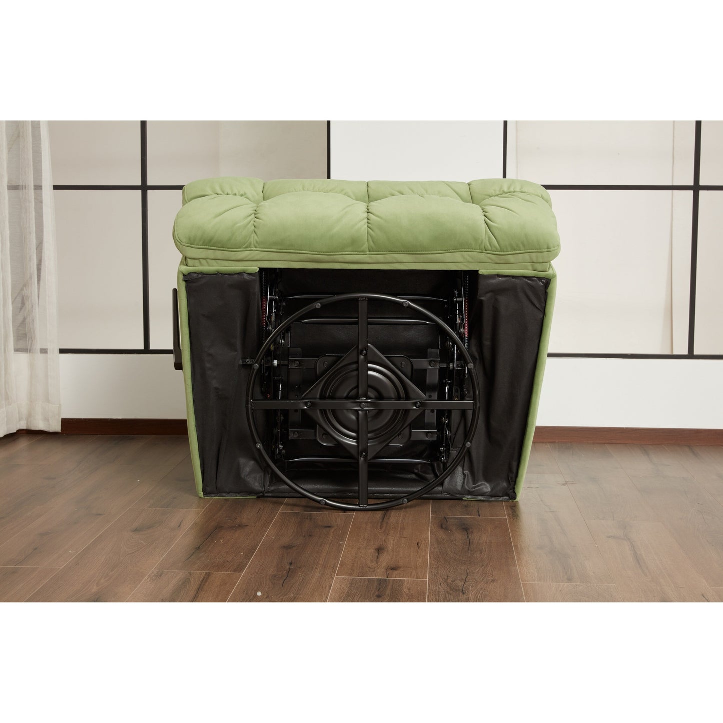 360 Swivel Recliner Upholstery Fabric Glider Rocker Recliner Single Lazy Sofa with Lumbar Support for Living Room