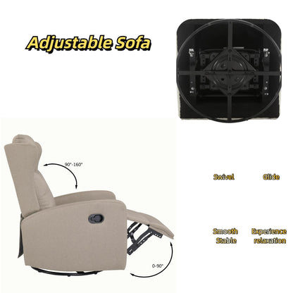 360 Swivel Rocking Recliner Chair with Adjustable Backrest - Modern Design for Living Room, Office and Entertainment Spaces