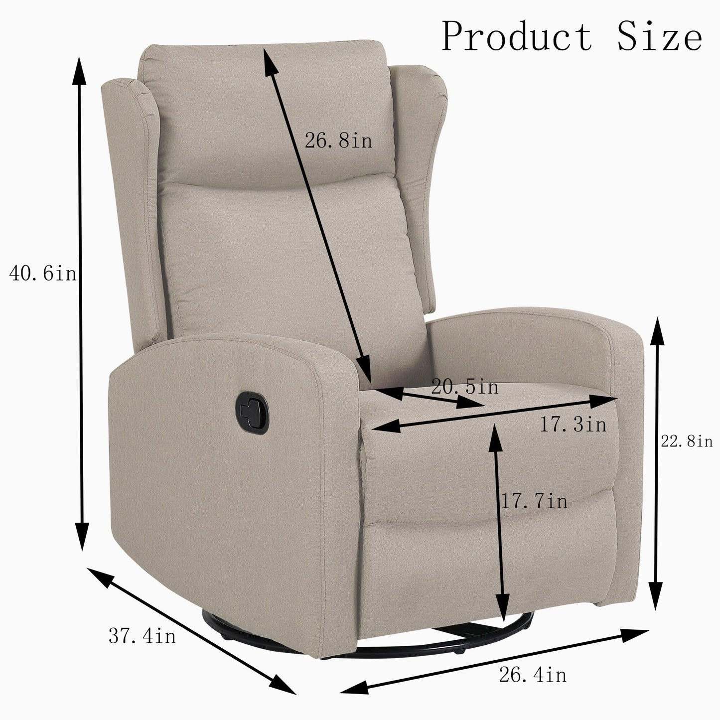 360 Swivel Rocking Recliner Chair with Adjustable Backrest - Modern Design for Living Room, Office and Entertainment Spaces