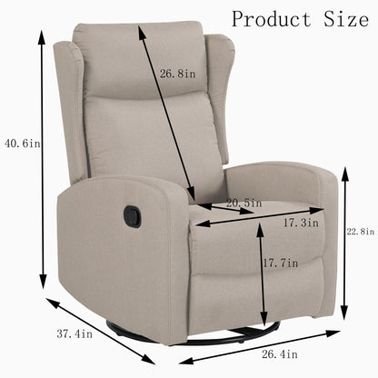 360 Swivel Rocking Recliner Chair with Adjustable Backrest - Modern Design for Living Room, Office and Entertainment Spaces