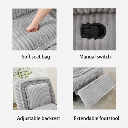 360 Swivel Rocking Recliner with Adjustable Backrest Corduroy