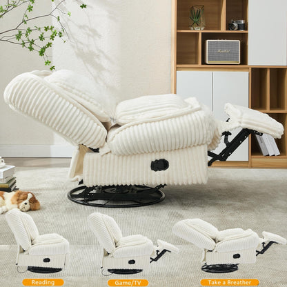 360 Swivel Rocking Recliner with Adjustable Backrest Corduroy