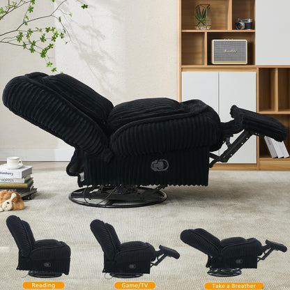 360 Swivel Rocking Recliner with Adjustable Backrest Corduroy