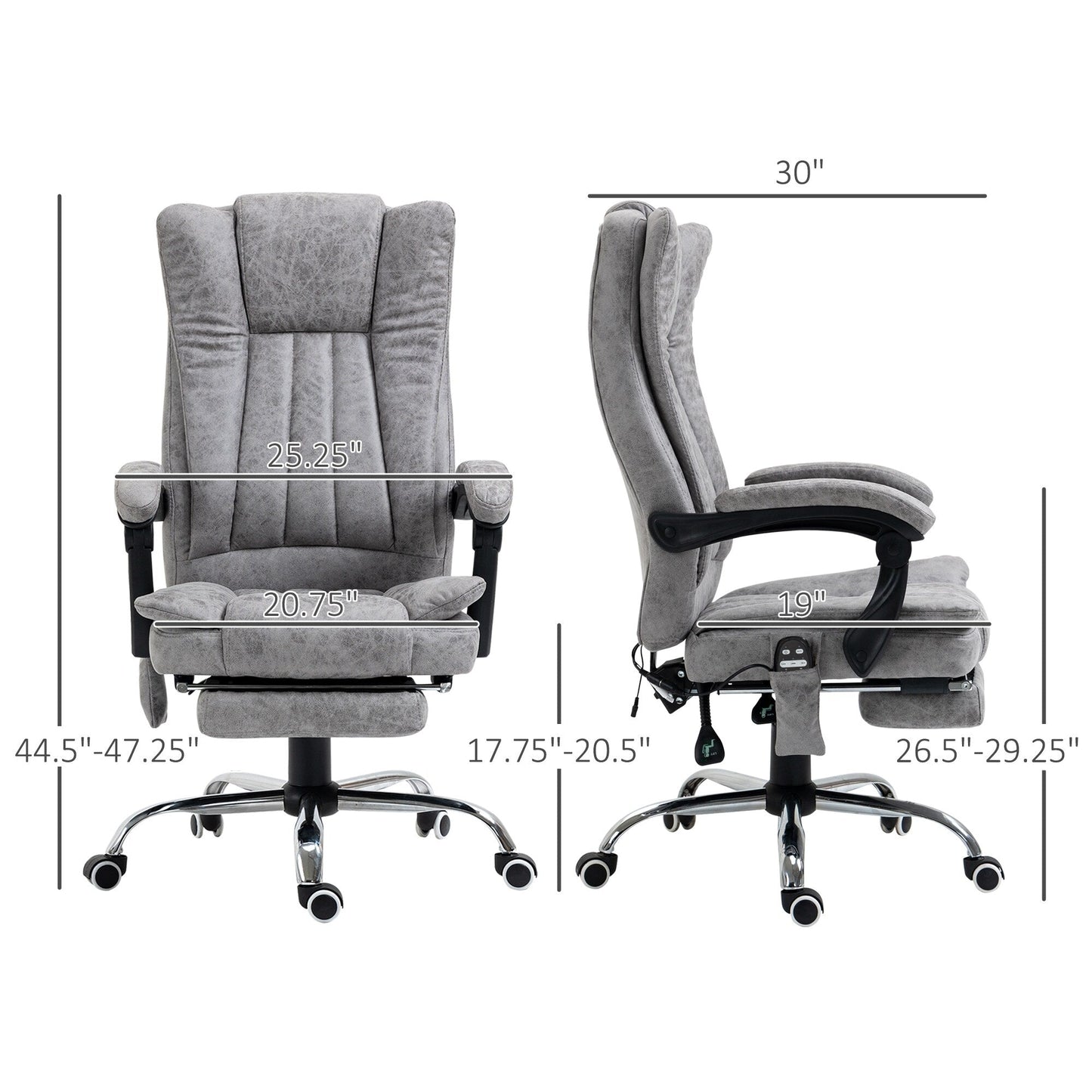 360 swivel Massage Office Chair High Back Recliner Chair with Lumbar Heating, Adjustable Recline and Extendable Footrest