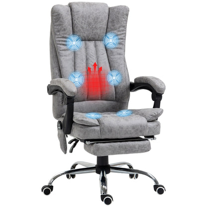 360 swivel Massage Office Chair High Back Recliner Chair with Lumbar Heating, Adjustable Recline and Extendable Footrest