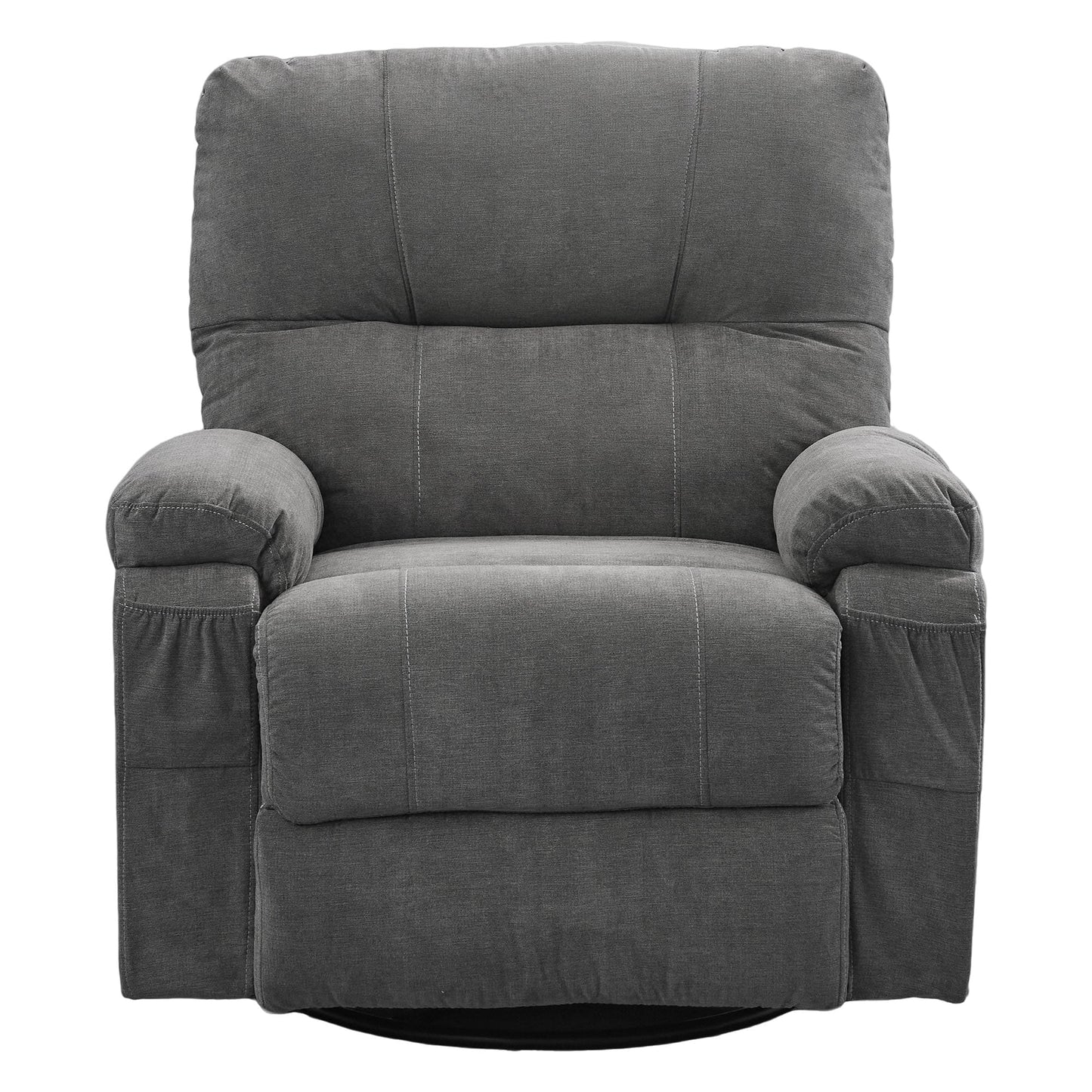 360° Linen Swivel Rocker Recliner with Side Pockets