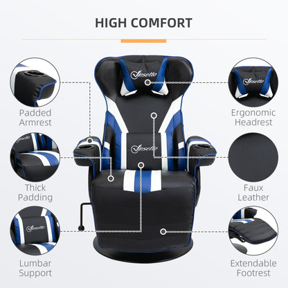 360Â° Rotation Gaming Chair Racing Style Computer Recliner Ergonomic Office Chair with Lumbar Support, Footrest and Cup Holder