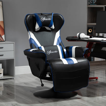 360Â° Rotation Gaming Chair Racing Style Computer Recliner Ergonomic Office Chair with Lumbar Support, Footrest and Cup Holder