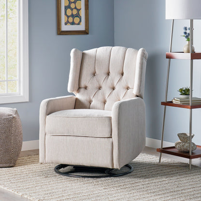 360° Rotation Lounge Chair with Classic Style for Living Room or Bedroom, Lever-Control Recliner for Reading & Relaxation