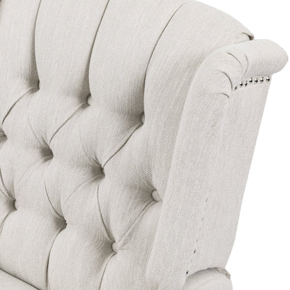 360° Rotation Lounge Chair with Classic Style for Living Room or Bedroom, Lever-Control Recliner for Reading & Relaxation
