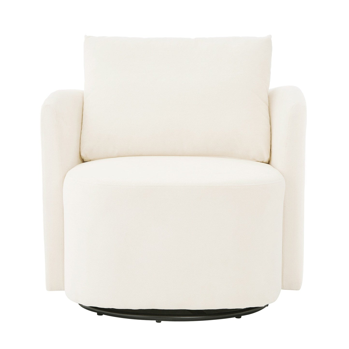 360Â° Swivel Chair, Chenille Barrel Armchair, Curved Design Lounge Chair Upholstered Swivel Sofa Chair for Living Room