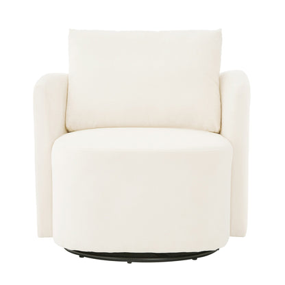 360Â° Swivel Chair, Chenille Barrel Armchair, Curved Design Lounge Chair Upholstered Swivel Sofa Chair for Living Room