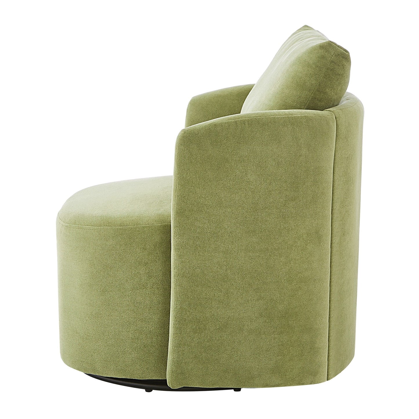 360Â° Swivel Chair, Chenille Barrel Armchair, Curved Design Lounge Chair Upholstered Swivel Sofa Chair for Living Room